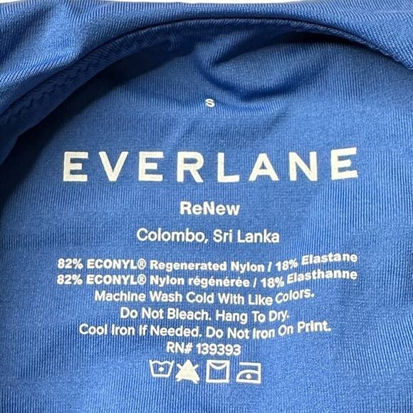Everlane The String Renew Nylon One Piece Swimsuit Blue Women Small NWT - Picture 2 of 12